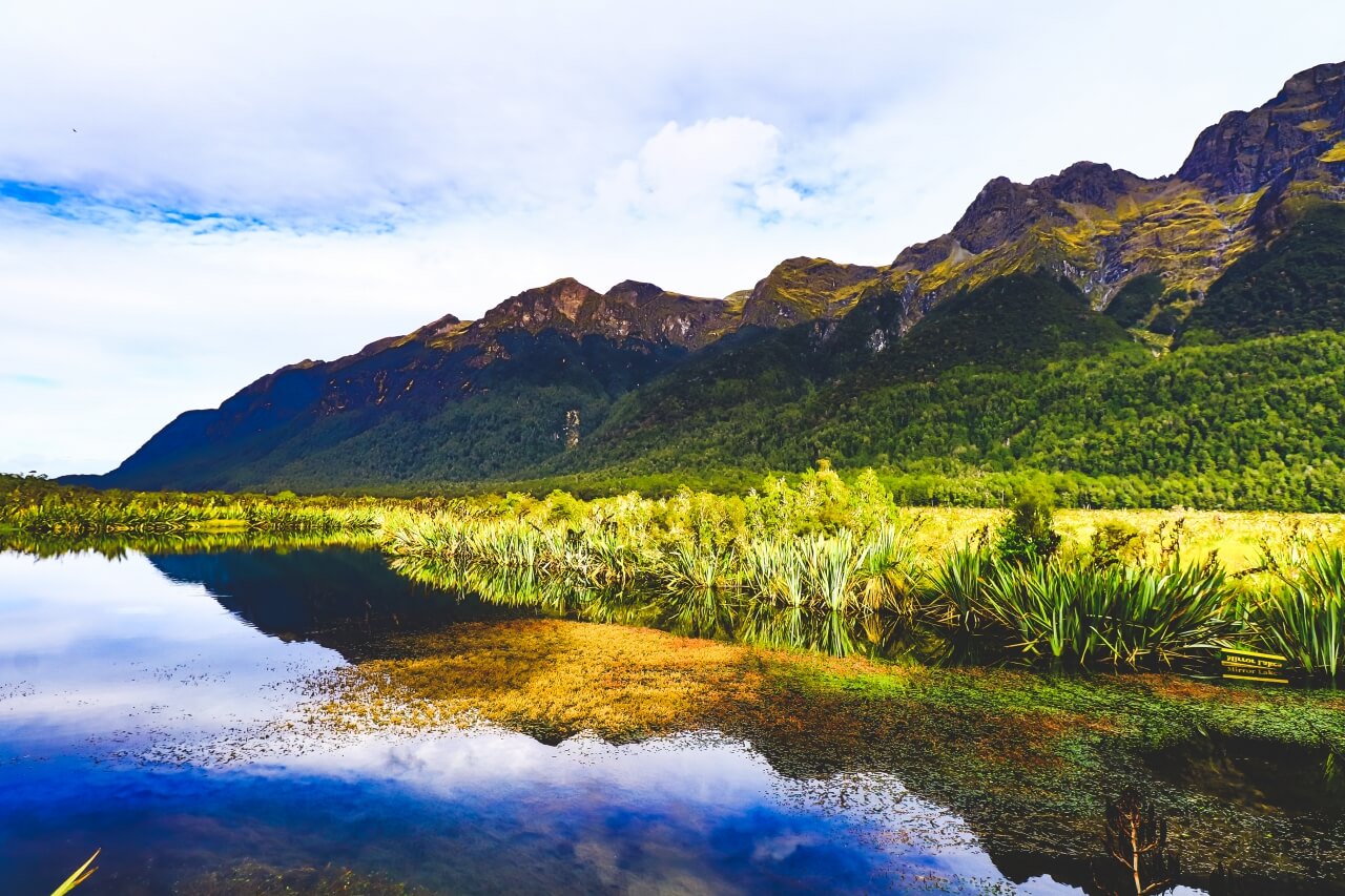 ニュージーランドのミラー湖