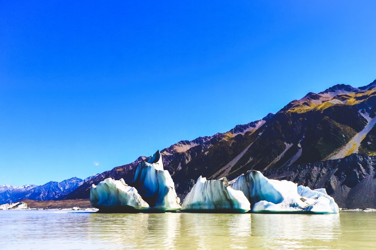 ニュージーランドのタスマン氷河